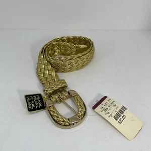 Cinturón tejido trenzado dorado de colección talla M - Imagen 1 de 8