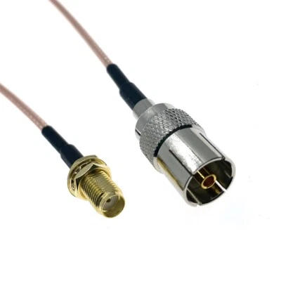 IEC DVB-T TV PAL female to SMA female RG316 Antenna Connector Coax Cable lot - Image 1 of 4