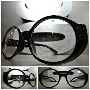 Men or Women CLASSIC VINTAGE RETRO Style Clear Lens EYE GLASSES Oval Black Frame - Picture 1 of 10