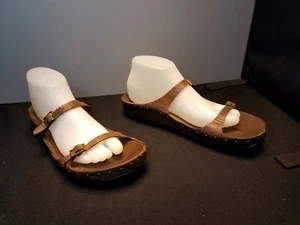LN W's US9.5/EU40 Fitz FUNNY SPIRIT BROWN LEATHER THIN STRAPS ITALIAN SANDALS - Picture 1 of 12