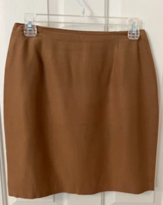 Hugo Buscati Womens Skirt Size 8 Gold Rayon/Acetate Vtg Classic Career Pencil - Image 1 of 3