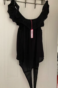 Brandneu mit Etikett Accessorize Beach schwarz geriffelt, ärmelloses Oberteil - Größe X-Small - Bild 1 von 7