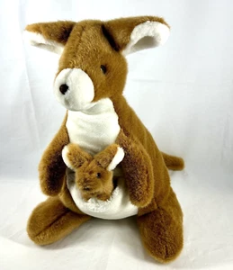 Realistisches Plüsch 16 Zoll Känguru mit Baby Joey Vintage 1968 Amerika Wego - Bild 1 von 24