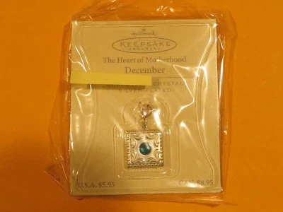 NUEVO Dije colgante Hallmark Keepsake plateado DICIEMBRE SWAROVSKI cristal Foto 1 de 2