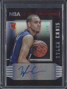 TYLER ENNIS 2014-15 NBA HOOPS HOT SIGNATURES RED ROOKIE AUTO RC #D 23/25