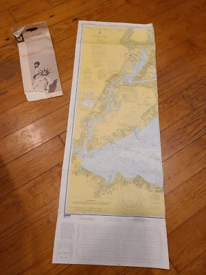 Vintage Nautical Marine Map New York Harbor 1970s. Sam Epstein original owner - Image 1 of 4