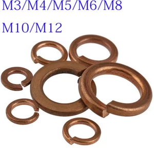 M3 M4 M5 M6 M8 M10 M12 metrisch MASSIV MESSING SPLIT SICHERUNGSSCHEIBEN FEDERSCHEIBEN GB93 - Bild 1 von 3