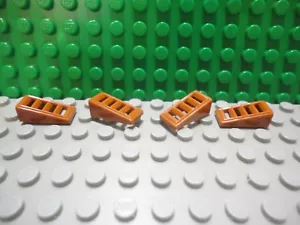 Lego 4 Dark Orange 2x1 Technic Slotted Grille Slopes brick block NEW - Imagen 1 de 1