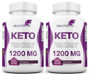 2 X KETO BHB 1200mg PURE Ketone FAT BURNER Weight Loss Diet Pills Ketosis - Picture 1 of 4