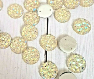 cucito punto trasparente AB 14mm GIOIELLO GEMMA CRISTALLO STRASS PERLINE DANZA costume - Foto 1 di 1