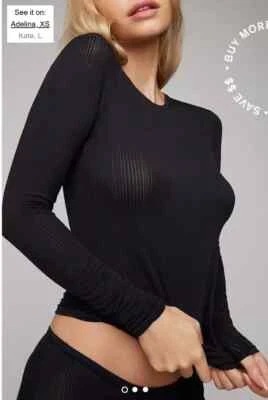 Negative Underwear Women Whipped Long Sleeve Brand New-Black- Choose Size - Image 1 of 3