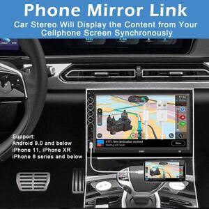 Mirror Link Car Stereo 2DIN 7" Touchscreen Radio W/ 12LED Backup Camera Receiver