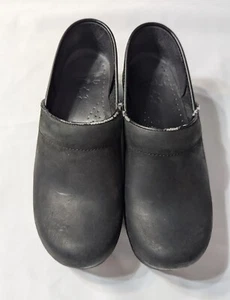 Dansko Leder Clogs Pantoletten Damen Gr. 38 US 7,5-8 matt schwarz professionell Pflege - Bild 1 von 12