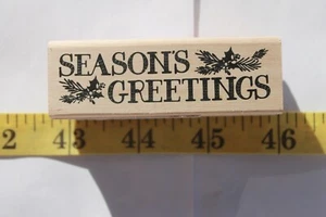 Sello montado en madera de saludos de temporada de 3" de ancho artesanías estampado en relieve 2021 nuevo - Imagen 1 de 1