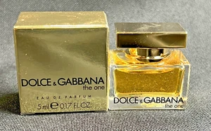 DOLCE & GABBANA "THE ONE" 5ML / .17 FLOZ EDP MINI TRAVEL SPLASH (NEW WITH BOX) - Picture 1 of 5