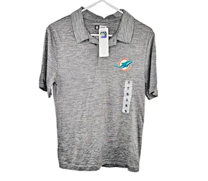 NFL Team Apparel Miami Dolphins Poloshirt Herren Größe Small grau meliert neu mit Etikett - Bild 1 von 4