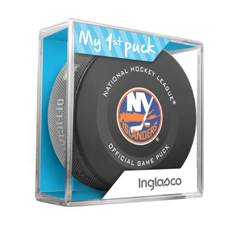 MY FIRST PUCK for NEWBORN BABY BOY New York Islanders Licensed NHL Hockey Puck Cover