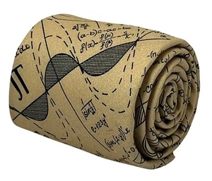 Frederick Thomas beige crema oro matemáticas ecuaciones álgebra einstein corbata para hombre - Imagen 1 de 6