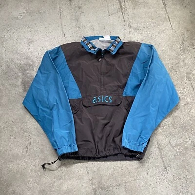 vintage 80s 90s two tone asics Windbreaker Mens Size Small Made In Hong Kong - Image 1 of 4