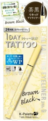 Lápiz delineador de ojos duradero para tatuajes de 1 día K-palette 24hWPsf marrón negro impermeable JP Foto 1 de 4