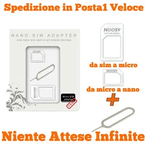 KIT 3 in 1 SCHEDA ADATTATORE NANO MICRO SIM NANOSIM SMARTPHONE SPILLO IN OMAGGIO - Zdjęcie 1 z 1