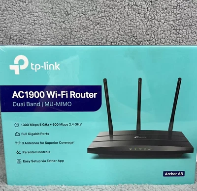 **NEW ** Tp-link Ac1900 Smart Wifi MESH Router (archer A8) - Dual Band Wireless - Image 1 of 4