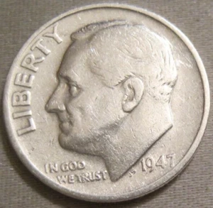 SELLING AS SHOWN - 1947 S ROOSEVELT DIME *** 90% SILVER *** 597 - Picture 1 of 6