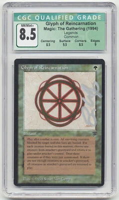 Graded Signed Glyph of Reincarnation CGC 8.5 Legends Artist Susan Van Camp MTG! - Image 1 of 2