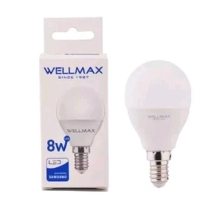 10 LAMPADINE LED WELLMAX SAMSUNG E14 8W Miniglobo Lampade LUCE FREDDA 6500K - Foto 1 di 1