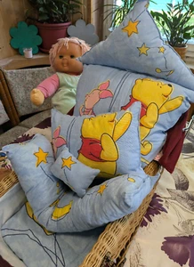 Winnie Pooh Ferkel - 7-tlg.- Kissen Set - Puppenbett Puppenwagen Garnitur  - Bild 1 von 5