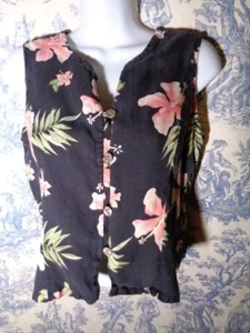 Pineapple Moon ladies blouse S Hawaiin Hibiscus silk - Picture 1 of 4