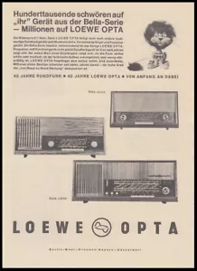 Loewe Opta Bella - Werbeanzeige Original-Werbung 1963 - Bild 1 von 1