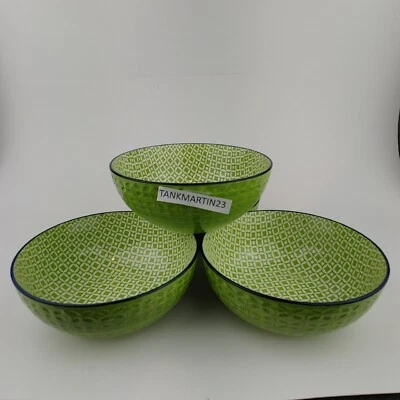 Juego de 4 tazones de arroz Ooh la la by Bia 6" sopa ensalada cereal postre verde (B) Foto 1 de 4