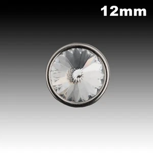 High Quality Vintage Gold Rim Button w/ Clear Rivoli Rhinestone 12mm 40021016 - Picture 1 of 2