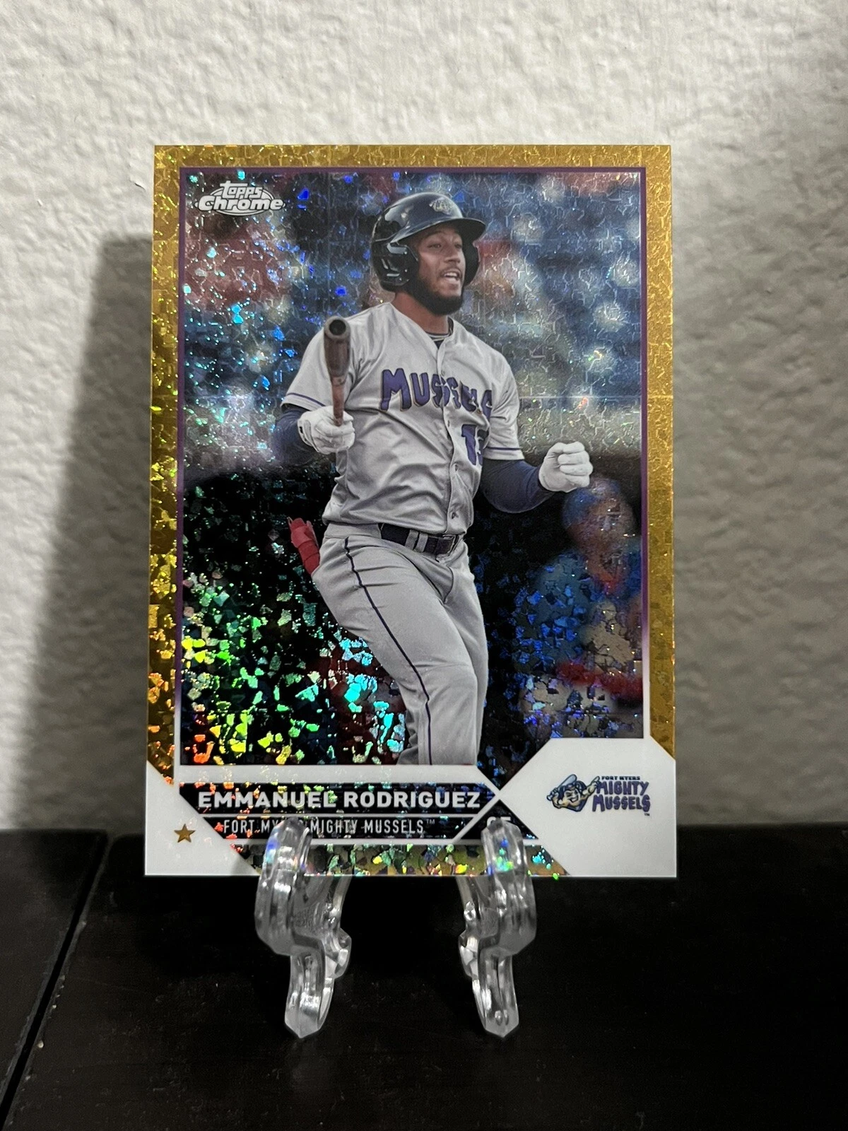2023 Topps Pro Debut Emmanuel Rodriguez /50 Yellow Gold Mini Diamond Refractor
