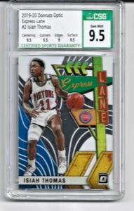ISIAH THOMAS 2019 DONRUSS OPTIC EXPRESS LANE #2, GEMMA CSG NUOVA DI ZECCA 9,5 - Foto 1 di 2