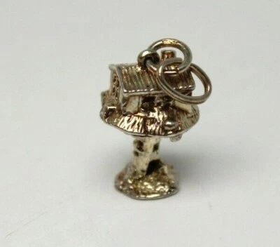 Sterling Vintage Toadstool Treehouse Moveable Charm - Elf Inside NEW - Image 1 of 4