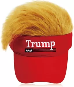 1pc Trump 2024 Custom Red MAGA Hat with Gold Adjustable Wig Baseball Cap Donald - Picture 1 of 5