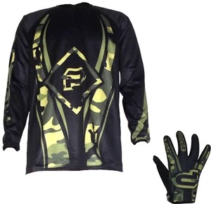 PULSE GREEN CAMO MOTOCROSS MX ENDURO QUAD BMX MTB JERSEY WITH MATCHING GLOVES - Picture 1 of 2