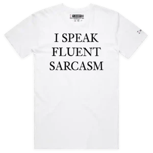 VOICEART I Speak Fluent Sarcasm Funny Jokes T-Shirt with Premium Graphic Design - Picture 1 of 9