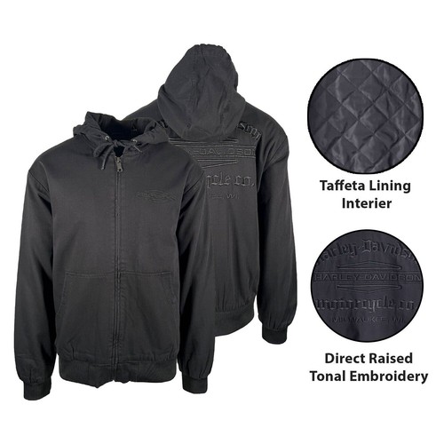 VETEMENTS Harley Davidson Uomo Nero Felpa con Cappuccio Bar & Shield Abbigliamento da Lavoro Giacca con Cappuccio (S13)