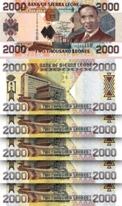 Sierra Leone 2000 Leones 2006, UNC, 5 PCS Lot, P-26 - Picture 1 of 4