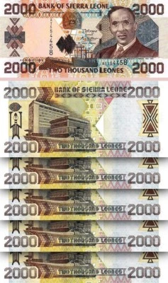 Sierra Leone 2000 Leones 2006, UNC, 5 PCS Lot, P-26 - Image 1 of 4