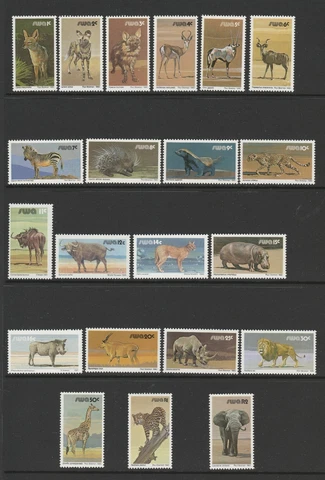 South West Africa 1980-89 Willife set 21v. SG 349-365 Mnh Cover
