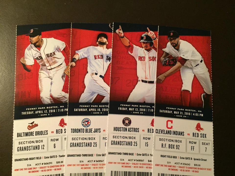 Boletos de los Medias Rojas de Boston 2016 MLB - Un boleto - VER ANUNCIO Foto 1 de 1