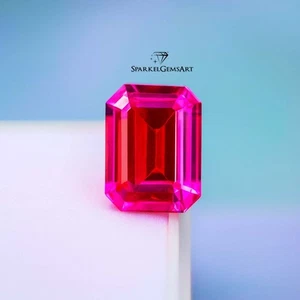 Bi-Color pitambari 10-12Ct Emerald Cut gemstone GGI Certified pitambari Stone - Picture 1 of 16
