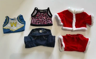 Ganz Webkinz Stuffed Animal Plush Clothing Lot- Santa, Cheerleader, Tank & Jeans - Image 1 of 4