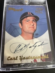 2001 Topps Stars Carl Yastrzemski On Card Auto Red Sox - Picture 1 of 3