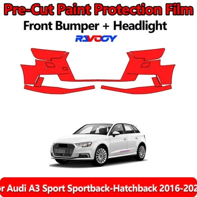  Front Bumper PPF Kit Film For Audi A3 Sport Sportback-Hatchback 2016-2020 - Image 1 of 4