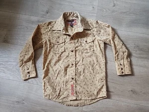 Rodeo Carte Shirt Boys Pearl Snap Size 6 Western Rodeo Golden Yellow Feathers - Picture 1 of 5